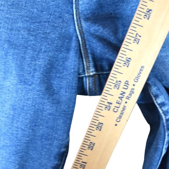 Good American Jeans 28-32 Medium Blue High Rise Frayed Hem Distressed Stretch De - Picture 8 of 10